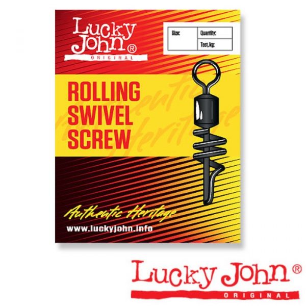 Вертлюги c застежкой Lucky John ROLLING AND SCREW K003/0 5шт.