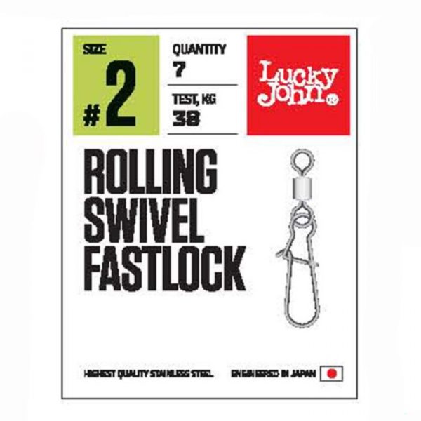 Вертлюги c застеж. LJ Pro Series ROLLING SWIVEL FASTLOCK 002 7шт.