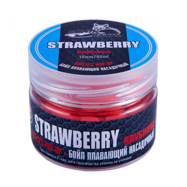 Бойлы насадочные плавающие Sonik Baits STRAWBERRY Fluo Pop-ups 14мм 90мл (Клубника)