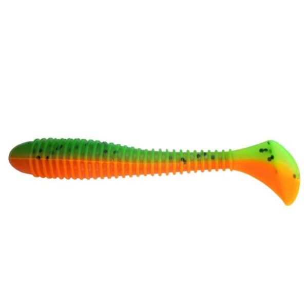 Виброхвост Helios Catcher Pepper Green & Orange, 9 см, 5 шт. (HS-2-018)