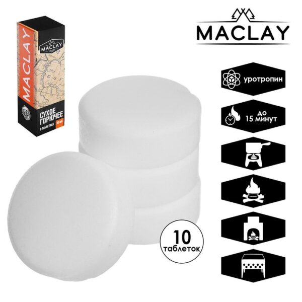 Сухое горючее Maclay, 10 шт.