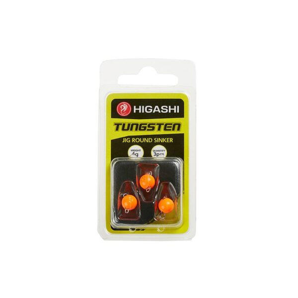 Грузила HIGASHI Jig Tungsten Sinker R Fluo, 2 г, 4 шт., набор, оранжевое, 03289_185