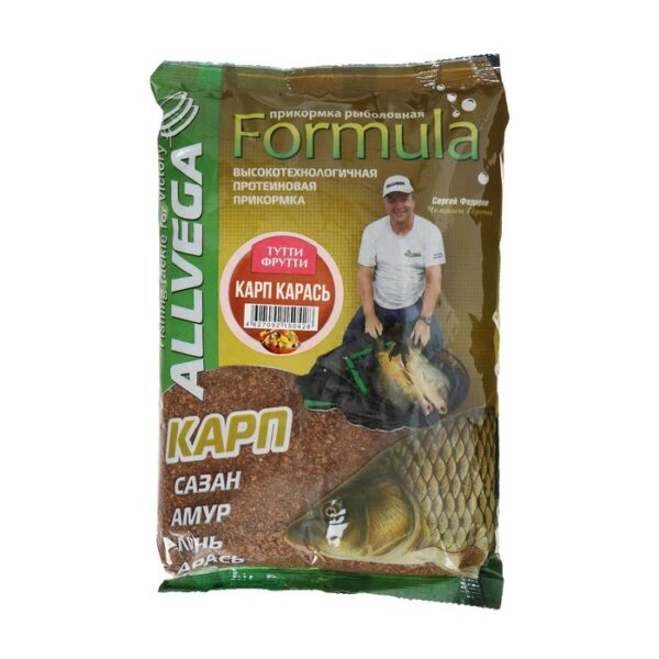 Прикормка ALLVEGA Formula Carp Carassin, карп, карась, тутти фрутти, 900 г